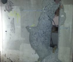 Porzione muro delimitata da taglio