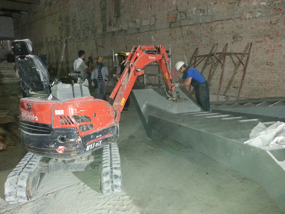 Posizionamento scala in porzioni