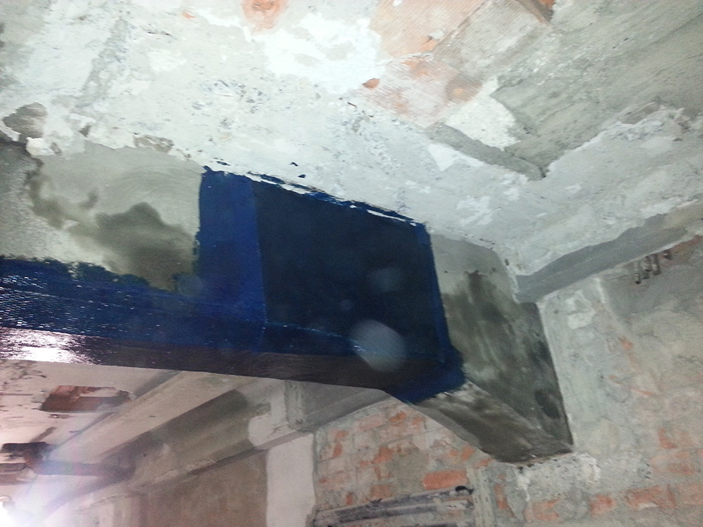 Rinforzi grosso trave CA fibre in carbonio